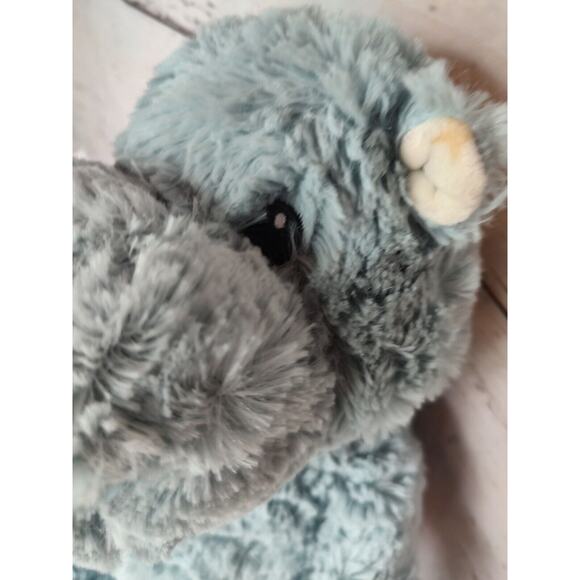 Cloud B Light Blue Hippo Plush Stars on Feet Baby Toy Lovey Sewn Eyes 13" - Picture 2 of 7